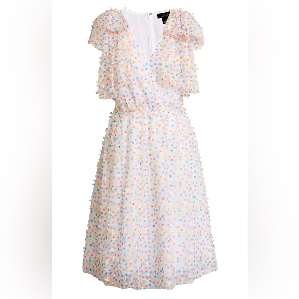 Halogen Pastel Polka Dot Ruffle Dress - Picture 4 of 12